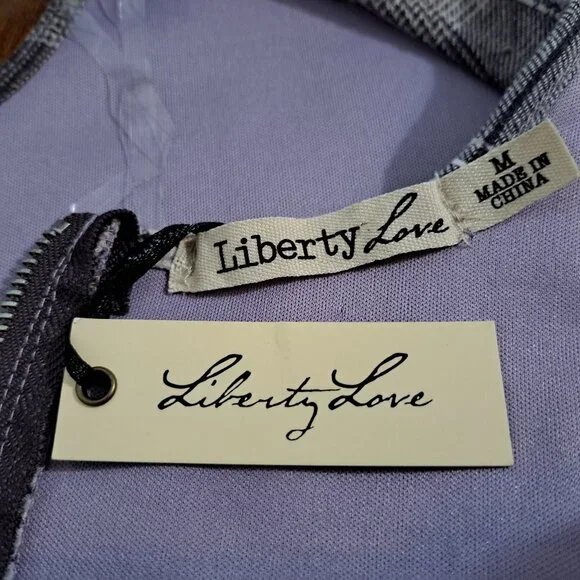 Liberty Love Juniors Corset Crop Top Plaid Purple Sleeveless Size M New with Tag - Picture 11 of 11